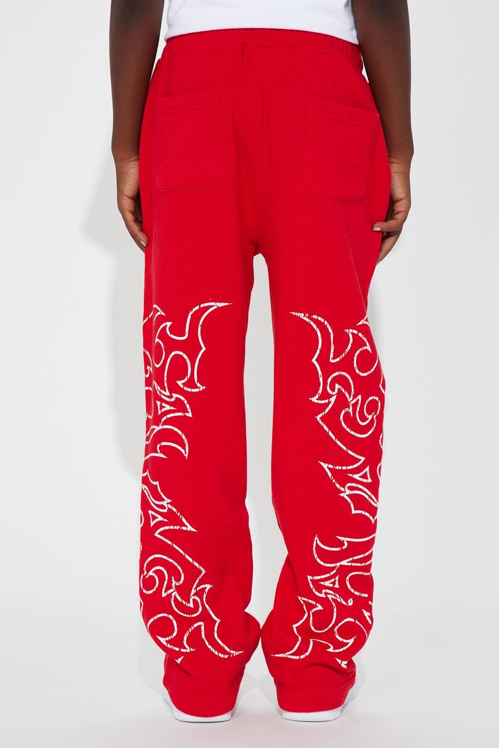Mini Tyson Savage Mode Straight Sweatpants - Red