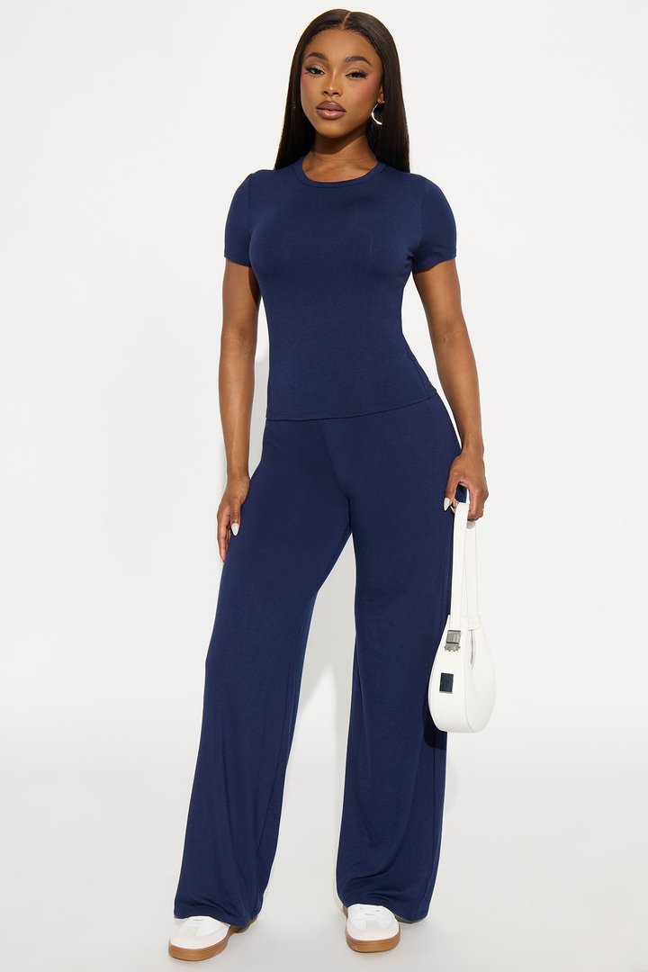 In My Best Mood Low Rise Pant Set - Navy