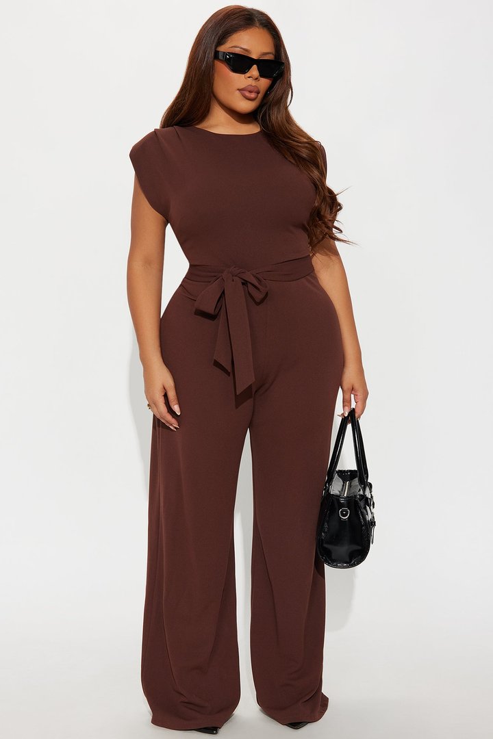 On Point Jumpsuit - Chocolate