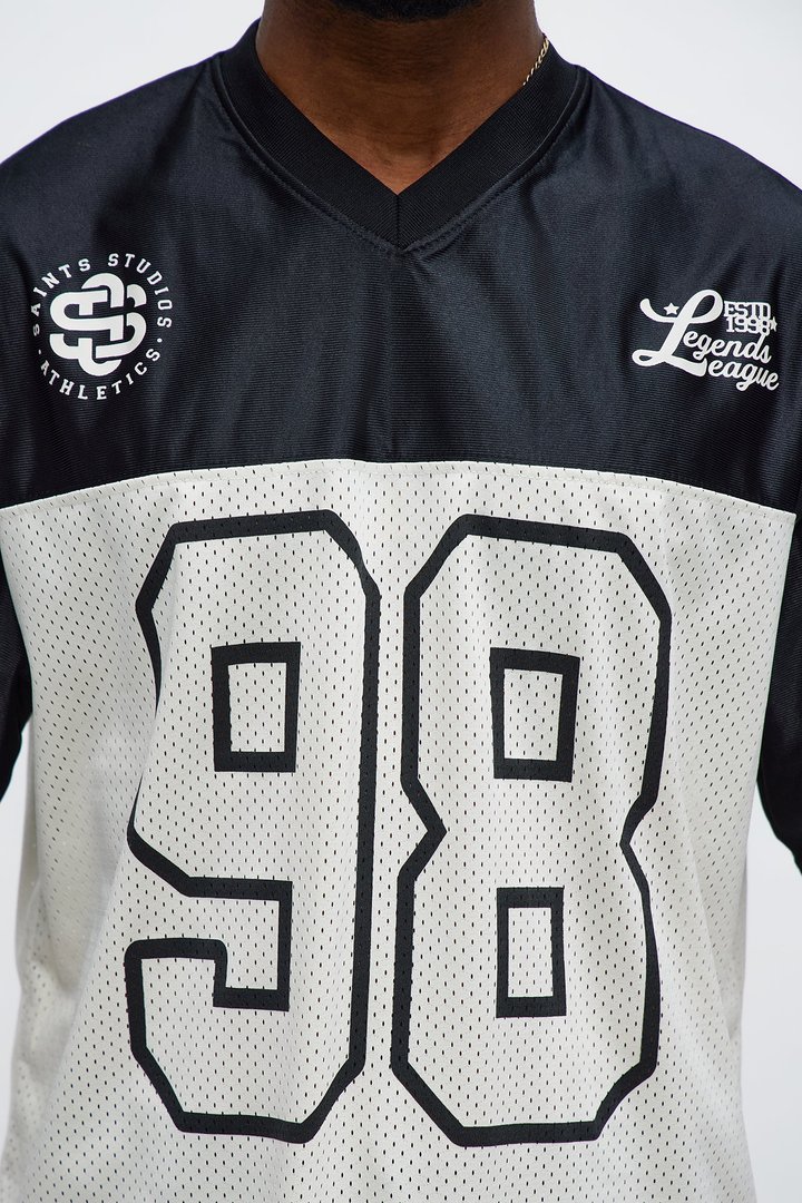 Saints Split Short Sleeve Soccer Jersey - Black/combo