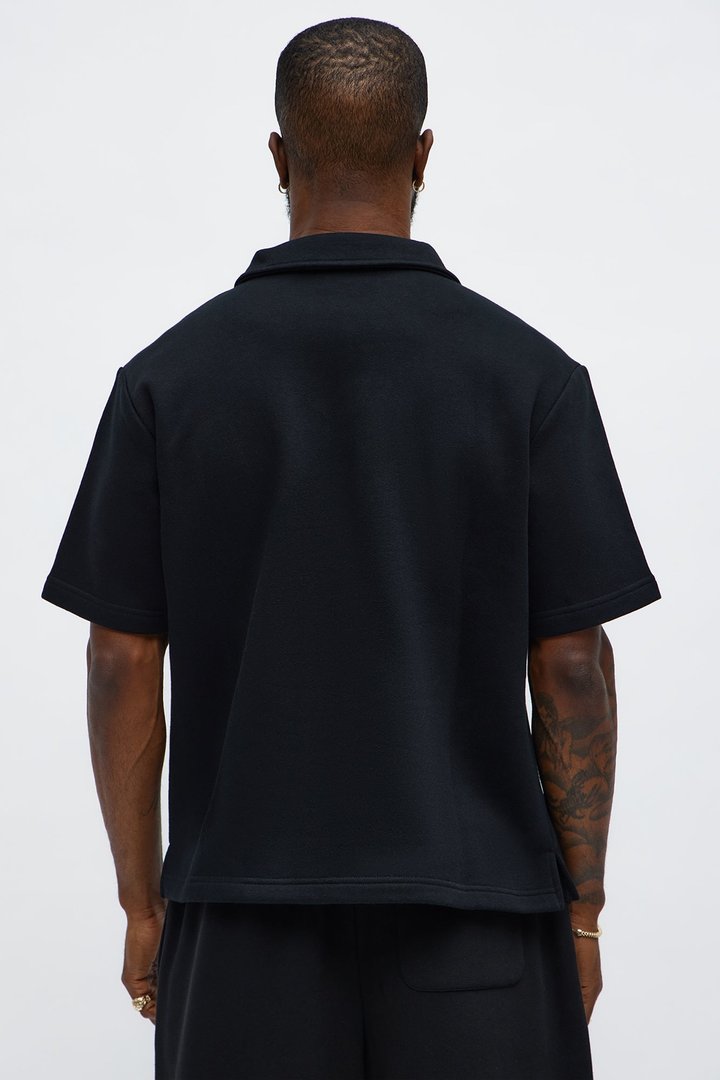 Tayson Happy Mistake Short Sleeve Polo - Black