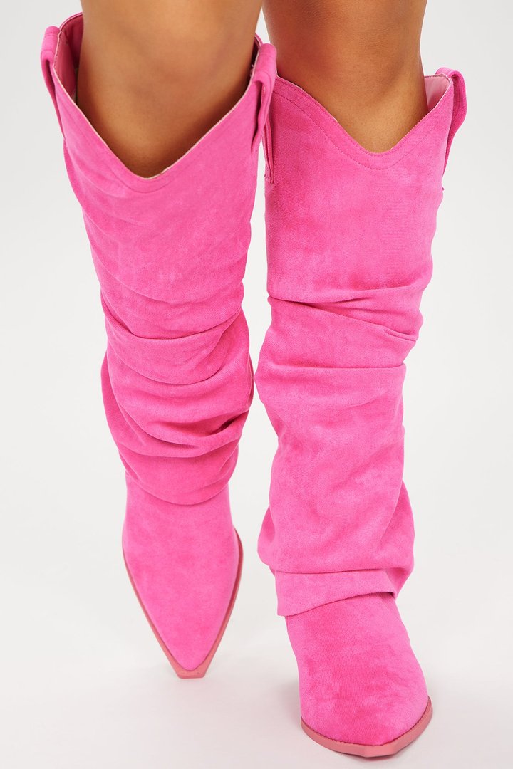 City Cowgirl Flat Boots - Pink