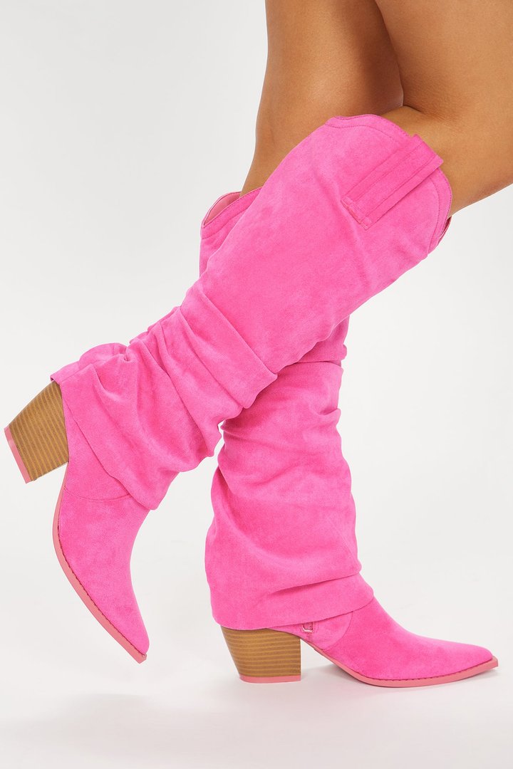 City Cowgirl Flat Boots - Pink