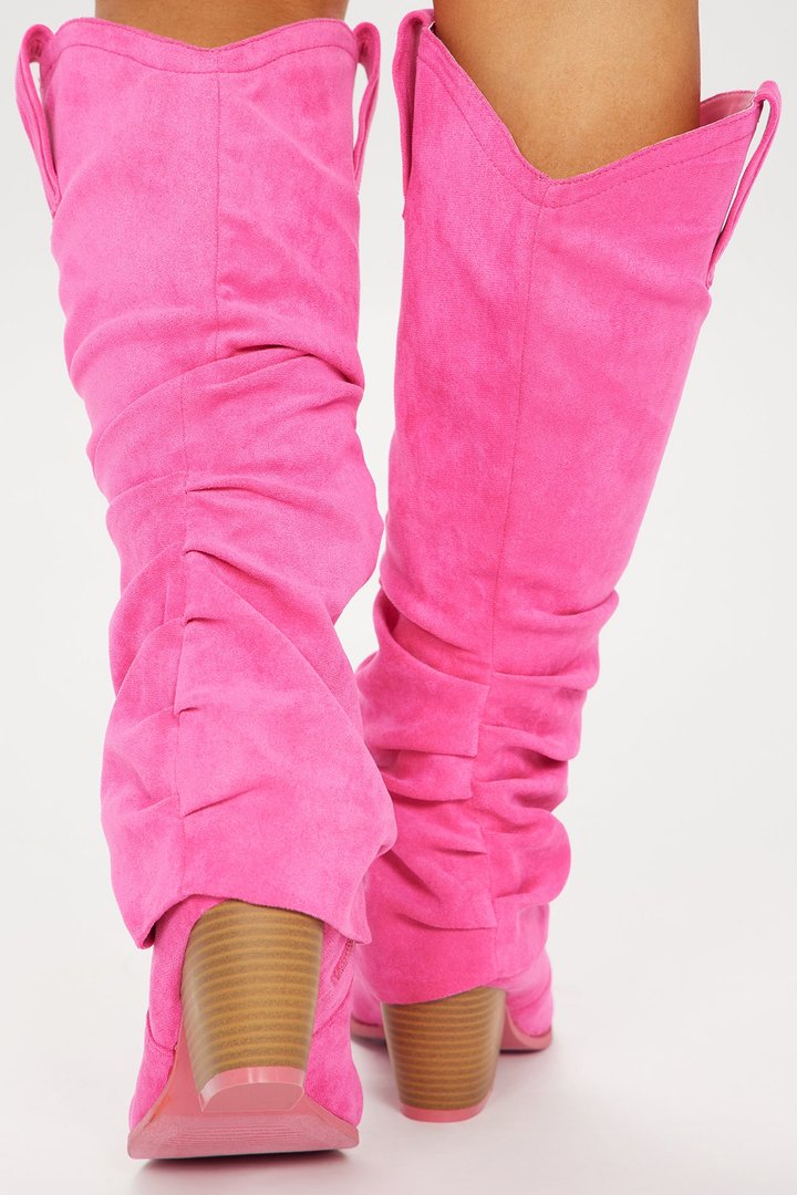 City Cowgirl Flat Boots - Pink