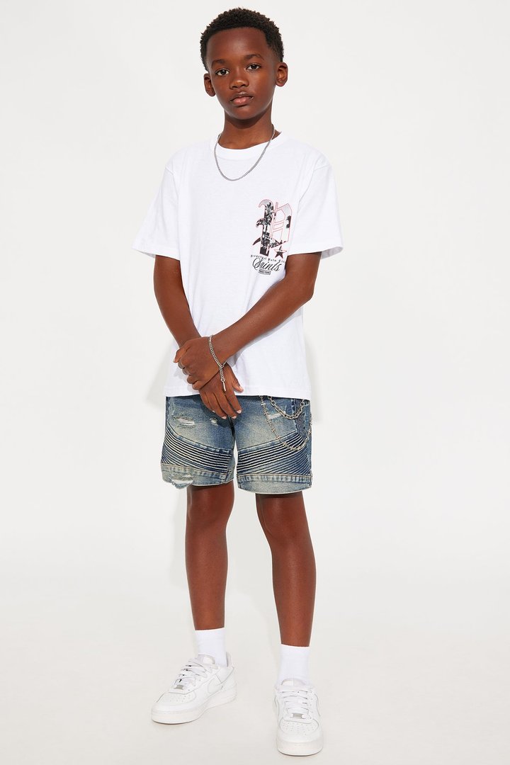 Mini Paradise Found Short Sleeve Front/Back Tee - White