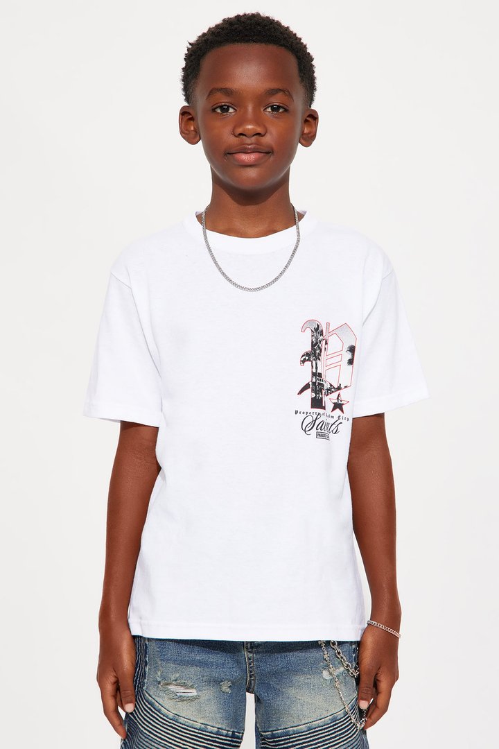 Mini Paradise Found Short Sleeve Front/Back Tee - White