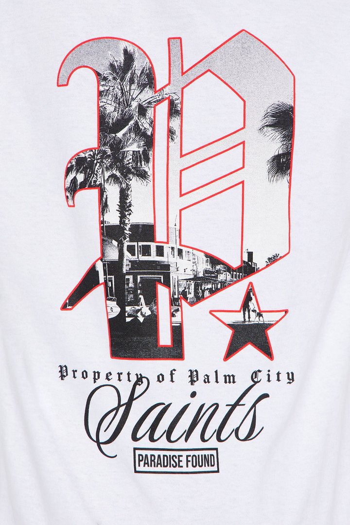 Mini Paradise Found Short Sleeve Front/Back Tee - White