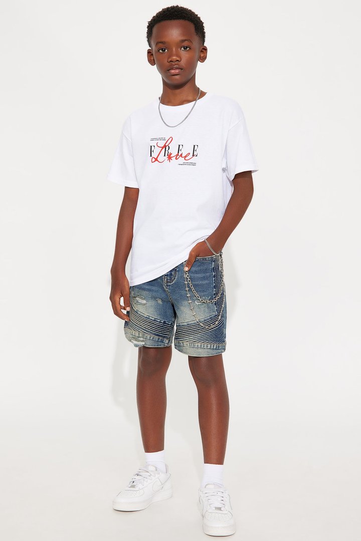 Mini Free Love Dove Short Sleeve Tee - White