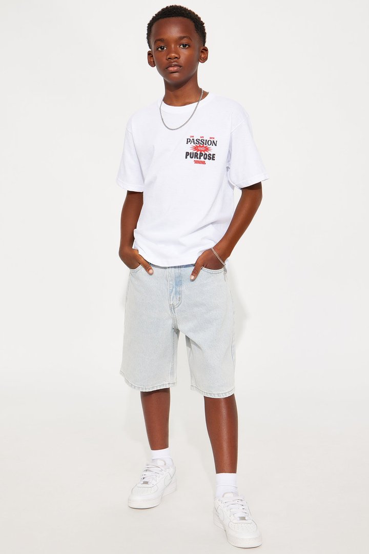 Mini Passion And Purpose Short Sleeve Front/Back Tee - White