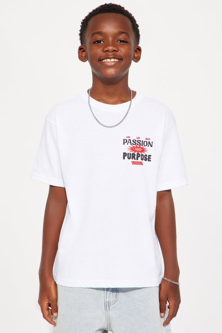 Mini Passion And Purpose Short Sleeve Front/Back Tee - White