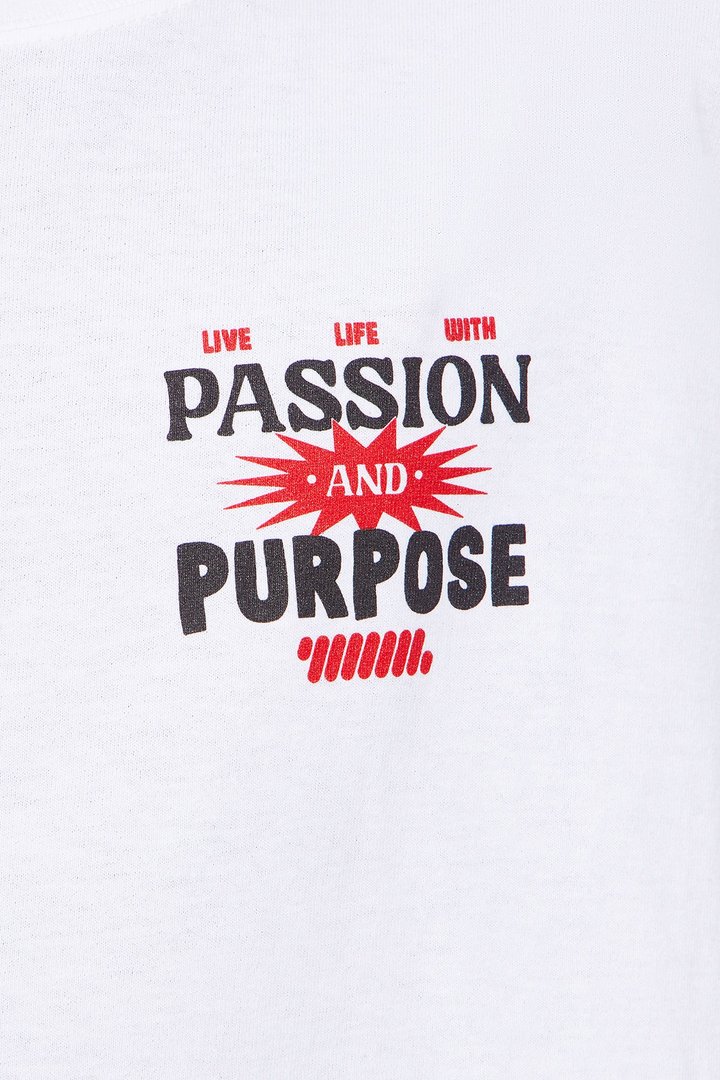 Mini Passion And Purpose Short Sleeve Front/Back Tee - White