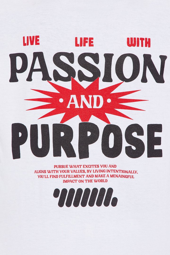 Mini Passion And Purpose Short Sleeve Front/Back Tee - White