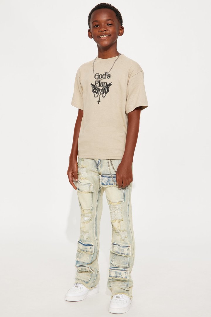 Mini The Future Is God's Plan Front/Back Short Sleeve Tee - Sand