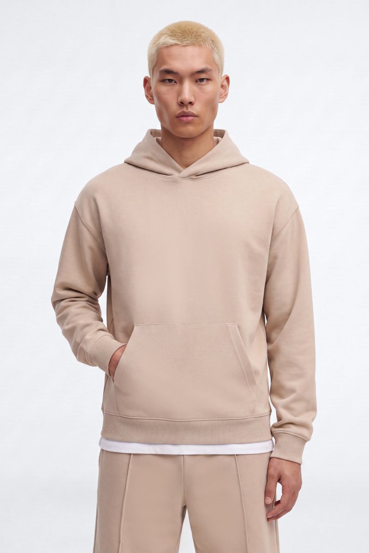 Structured Fleece Hoodie - Tan