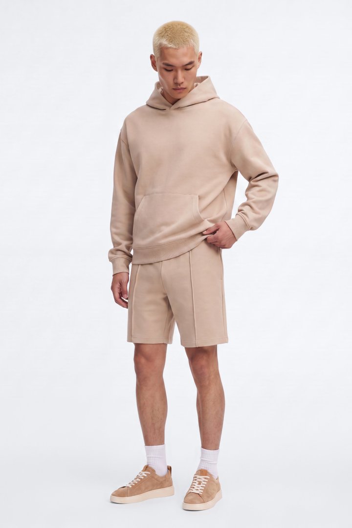 Structured Fleece Hoodie - Tan