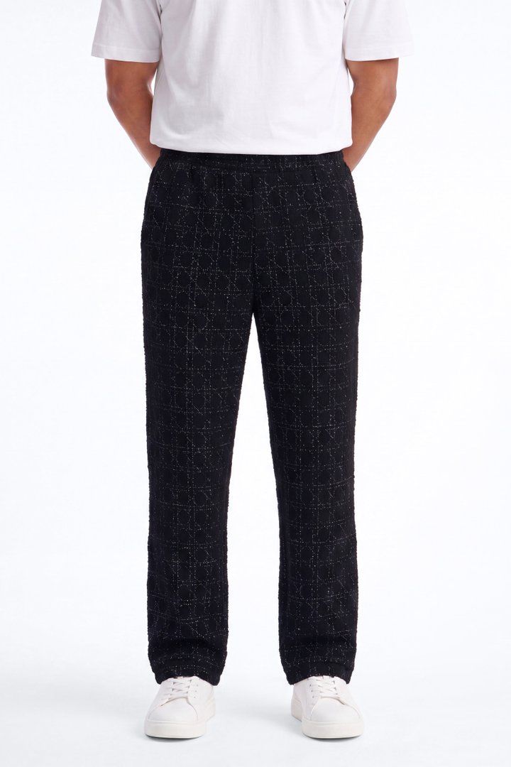 Static Textured Relaxed Pant - Black