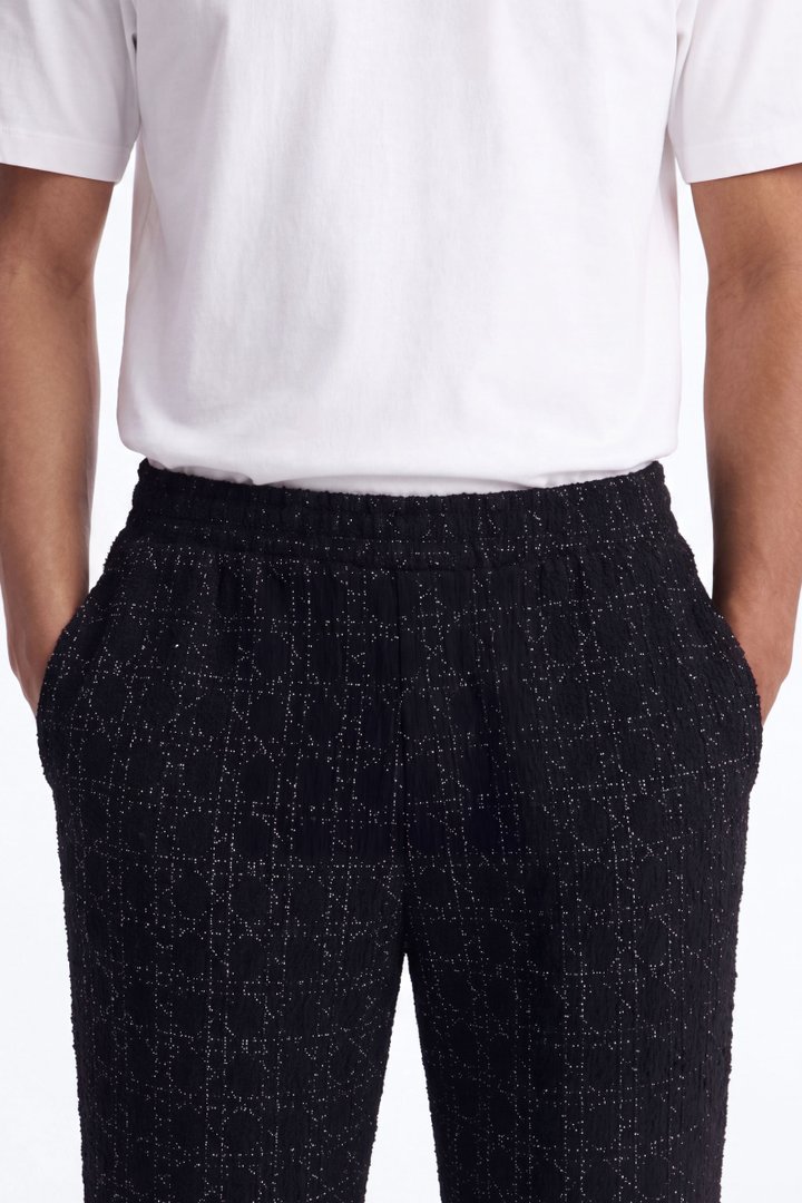 Static Textured Relaxed Pant - Black