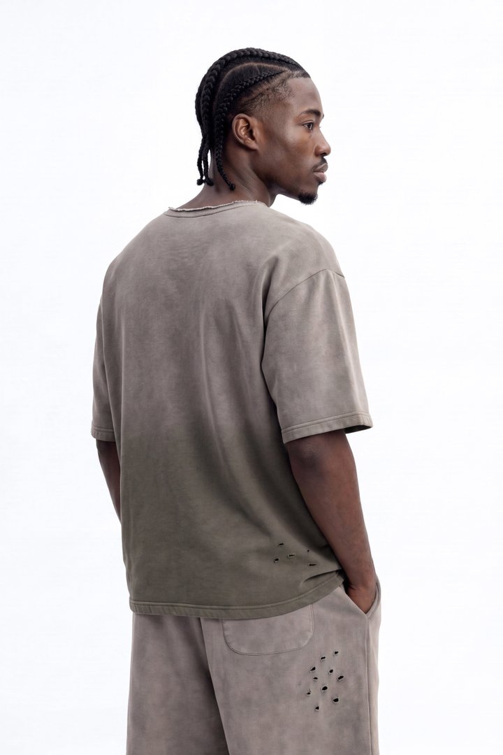Saint Washed Oversized Fleece Tee - Green/combo
