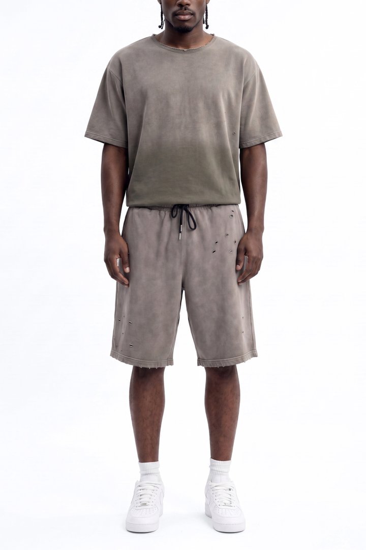 Saint Washed Baggy Shorts - Green/combo