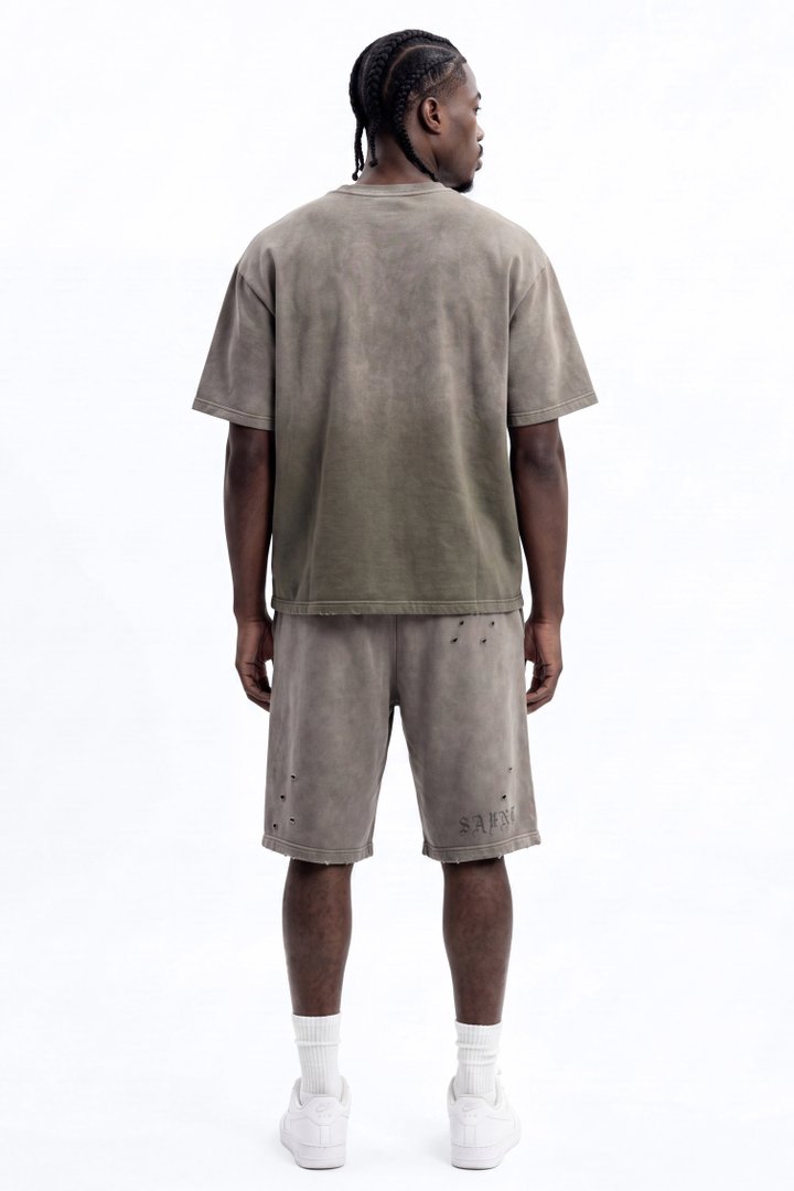 Saint Washed Baggy Shorts - Green/combo