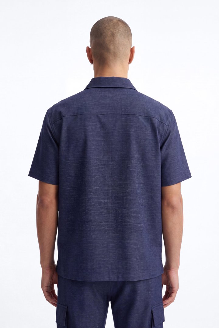 Moderne Cargo Full Zip Shirt - Navy