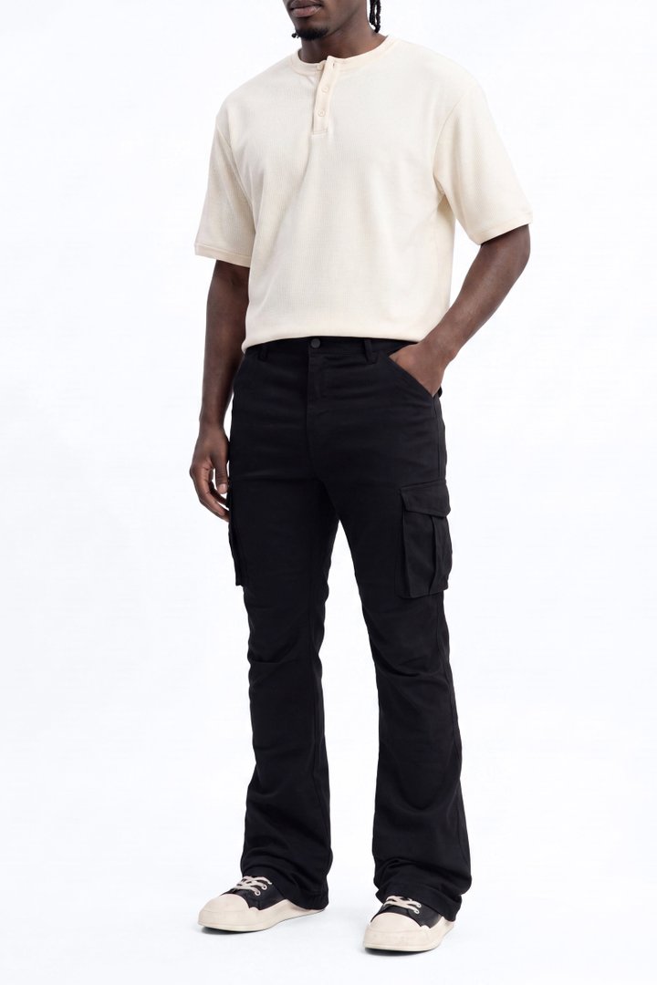 Summer Games Stacked Skinny Flare - Black