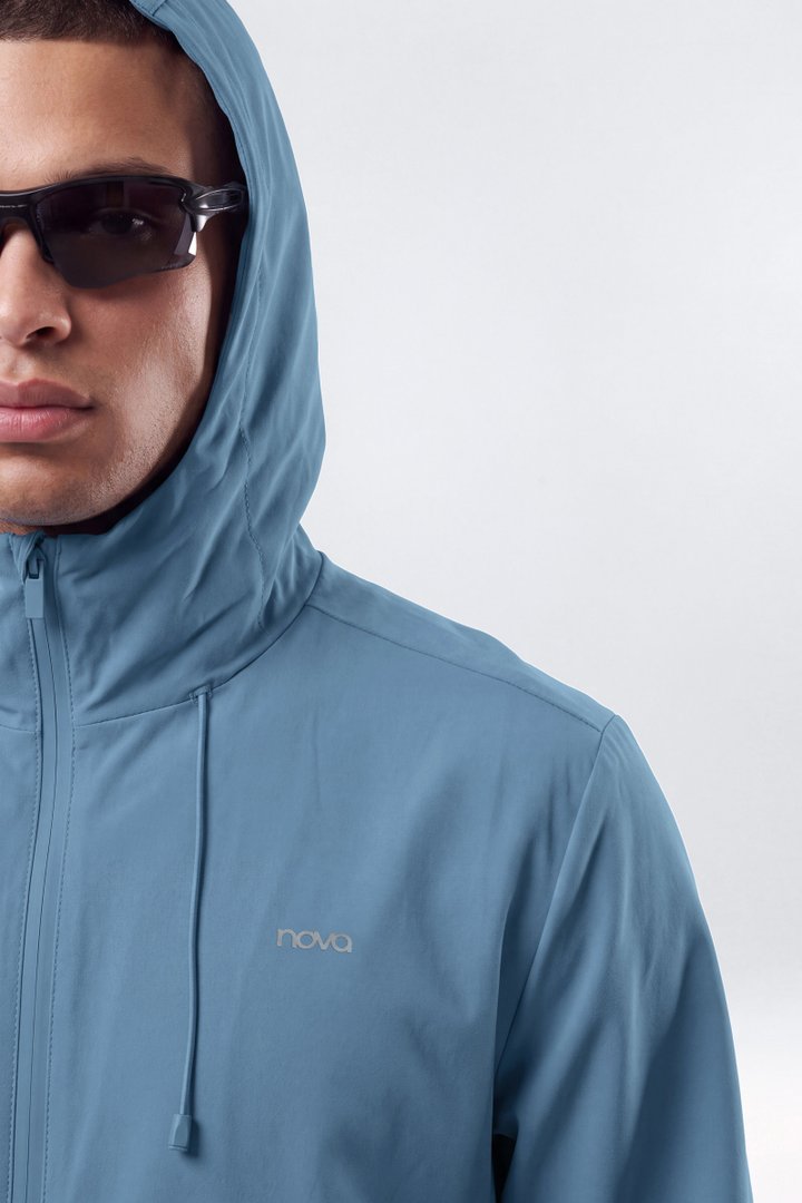 ActiveNylon™ Full Zip Hooded Jacket - Soft Indigo