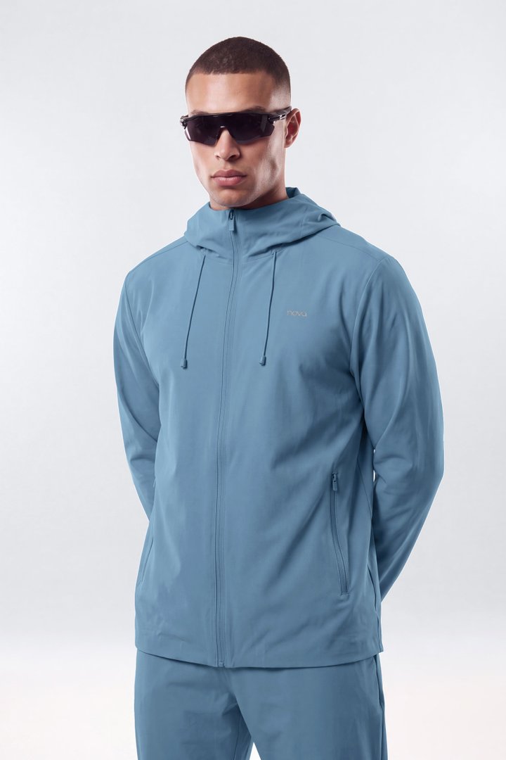 ActiveNylon™ Full Zip Hooded Jacket - Soft Indigo