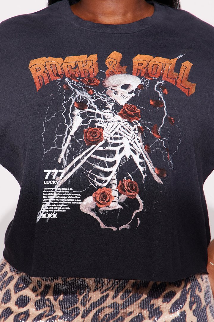 Rock & Roll For Life Washed Muscle Tee - Black Wash