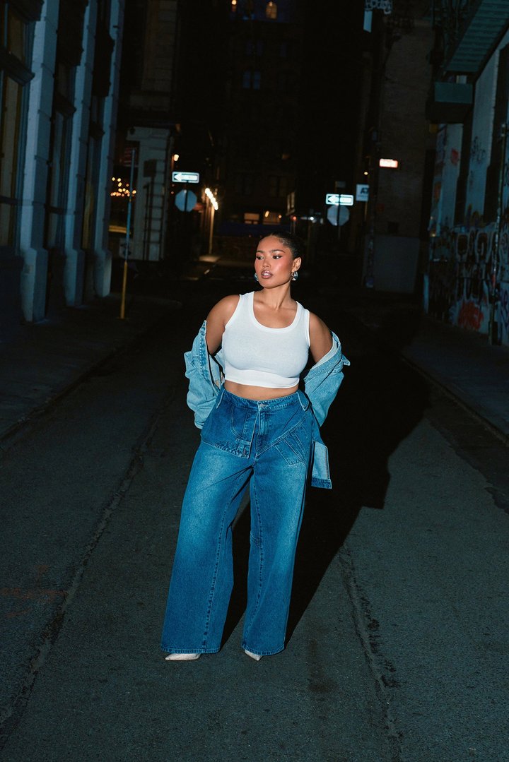 Special Agent Reconstructed Skirt Straight Leg Jeans - Dark Wash