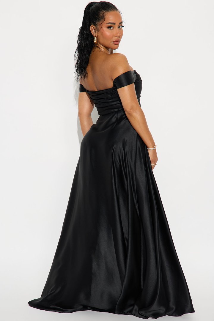 Rosalee Satin Gown - Black