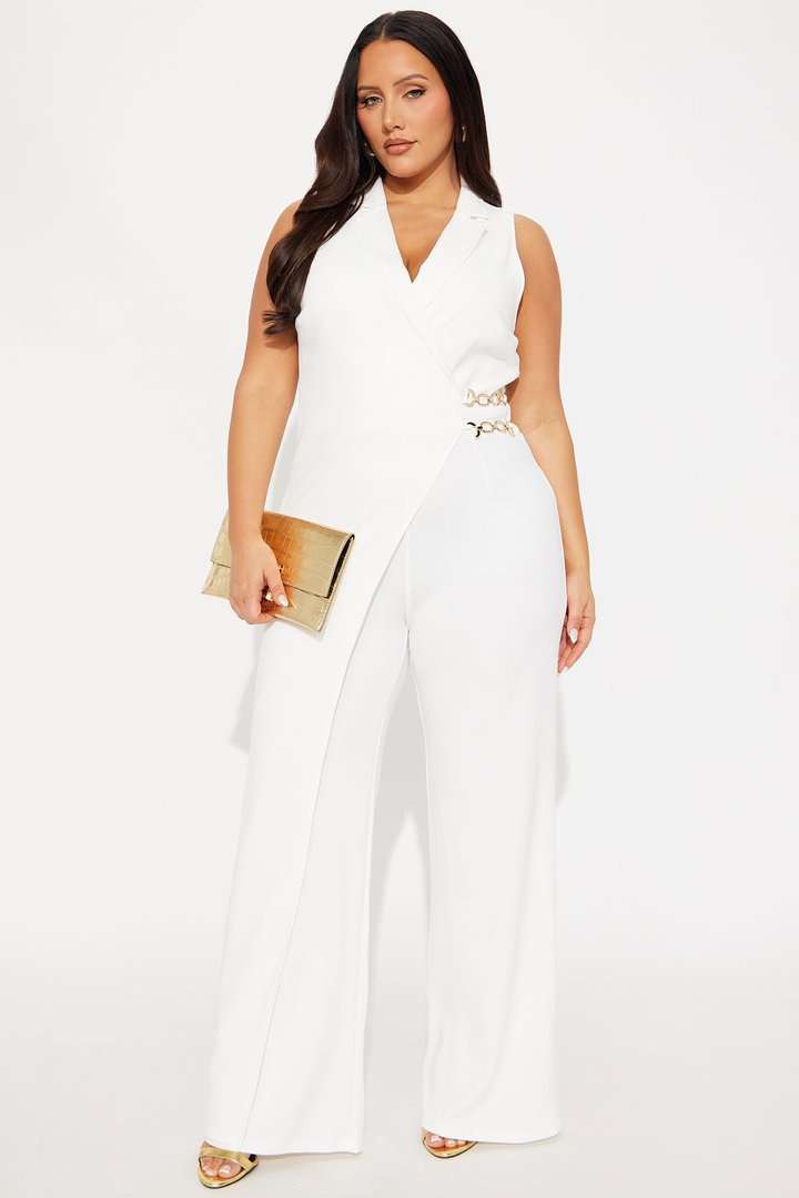 Gia Crepe Jumpsuit - White