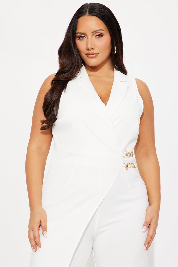 Gia Crepe Jumpsuit - White