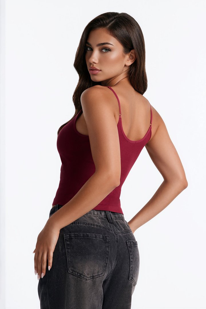 Effortless Energy Built In Bra Seamless Cami - Wine