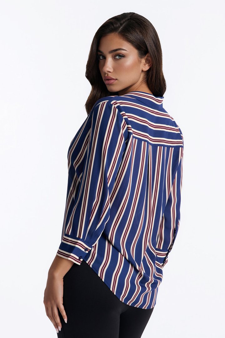 Stripes On Stripes Button Down Shirt - Navy