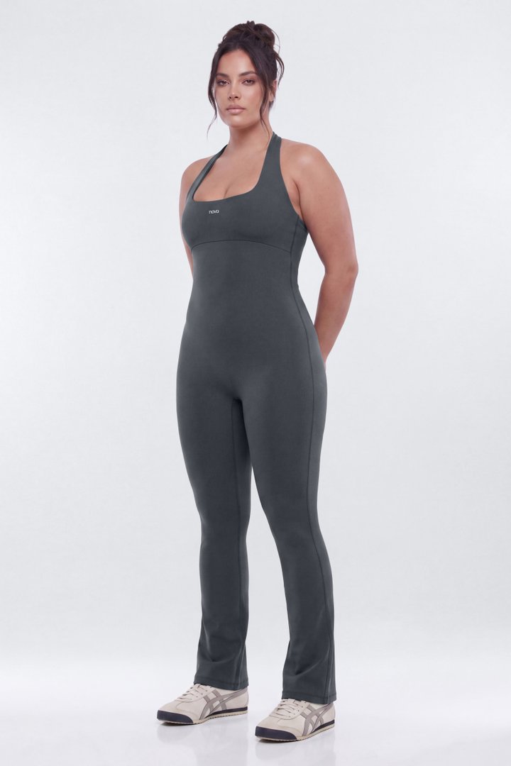 CloudForm™ Flare Halter Jumpsuit - Carbon