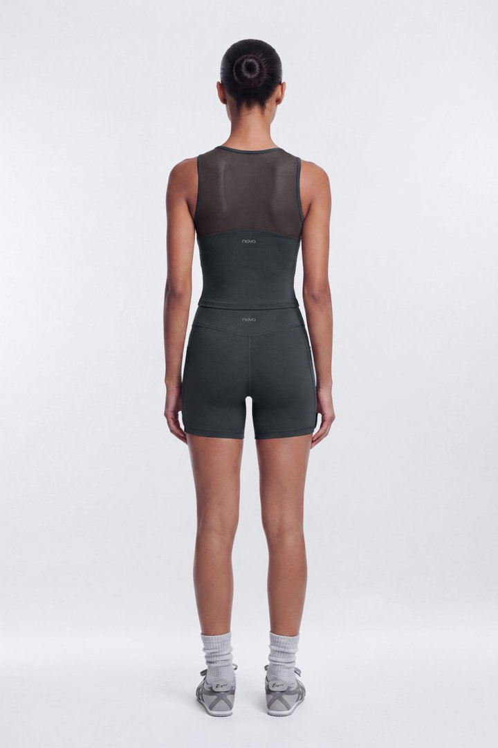 CloudForm™ High Waist 5″ Side Pocket Biker Short - Carbon