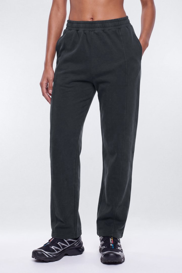 French Terry 32″ Wide Leg Pant - Carbon