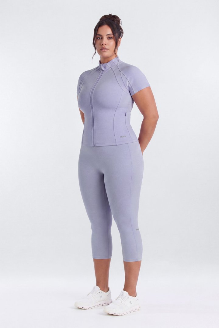 ProStretch™ Short Sleeve Front Zip Sports Jacket - Dusty Lavender