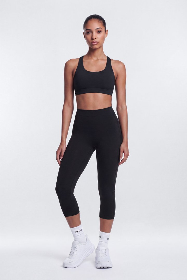 ProStretch™ 17″ Deep V Back Capri Legging - Black