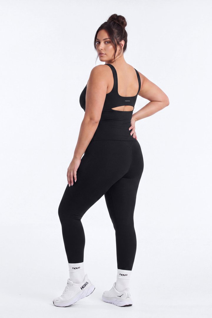 CloudForm™ Cut Out Back Sport Tank - Black