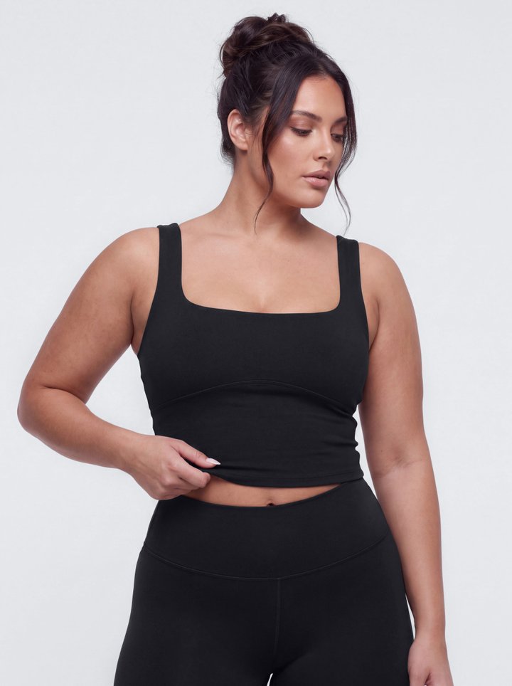 CloudForm™ Cut Out Back Sport Tank - Black