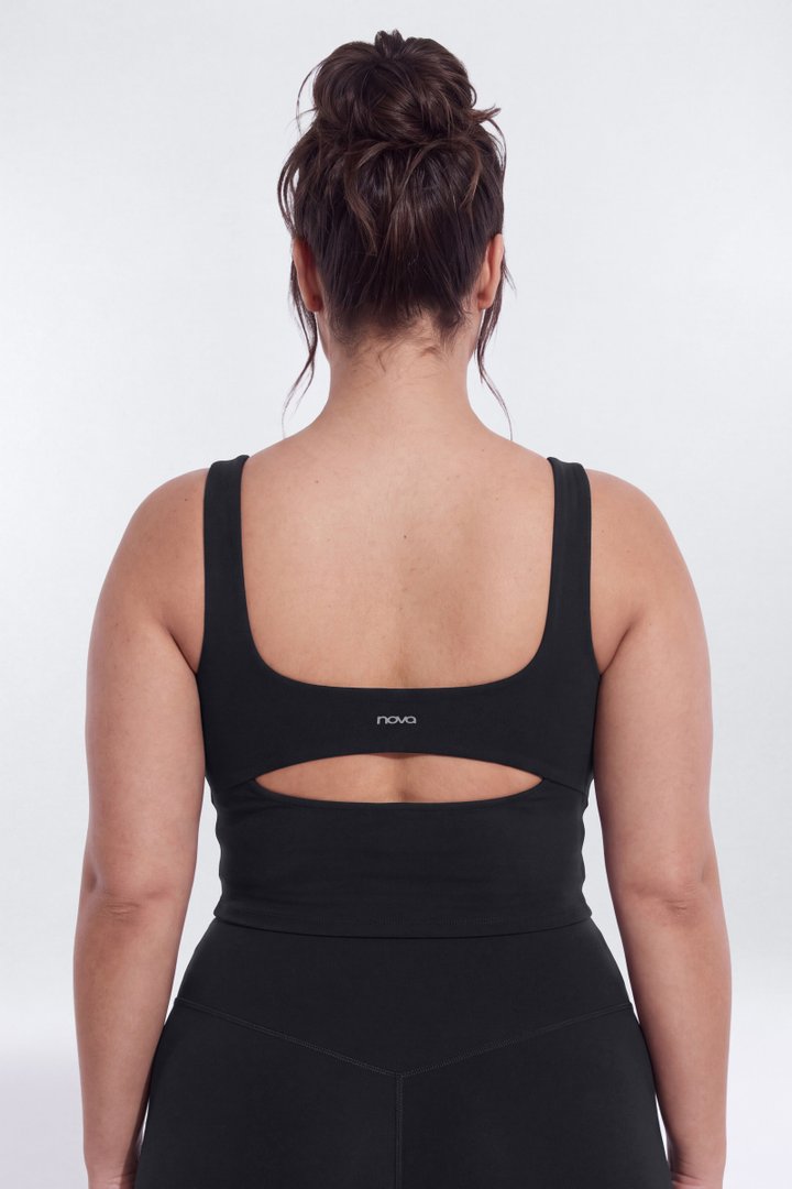 CloudForm™ Cut Out Back Sport Tank - Black
