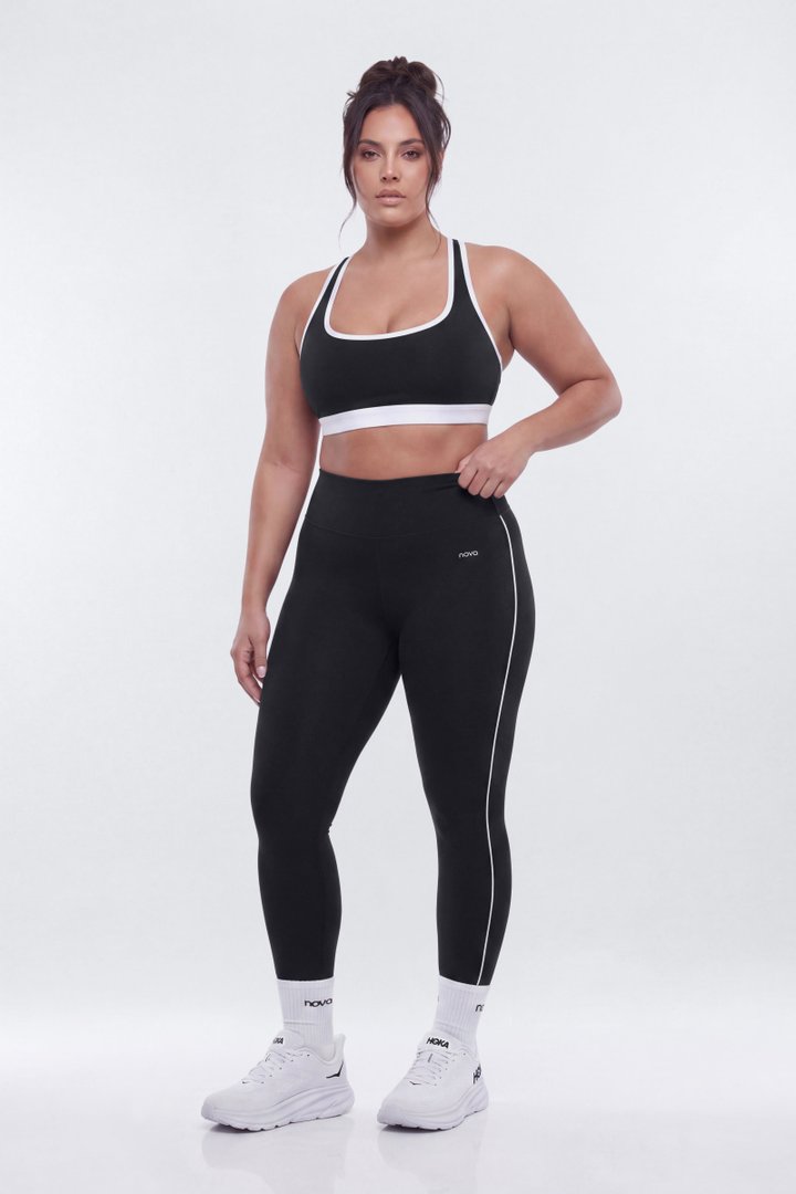 ProStretch™ 28″ Contrast Trim Legging - Black/White