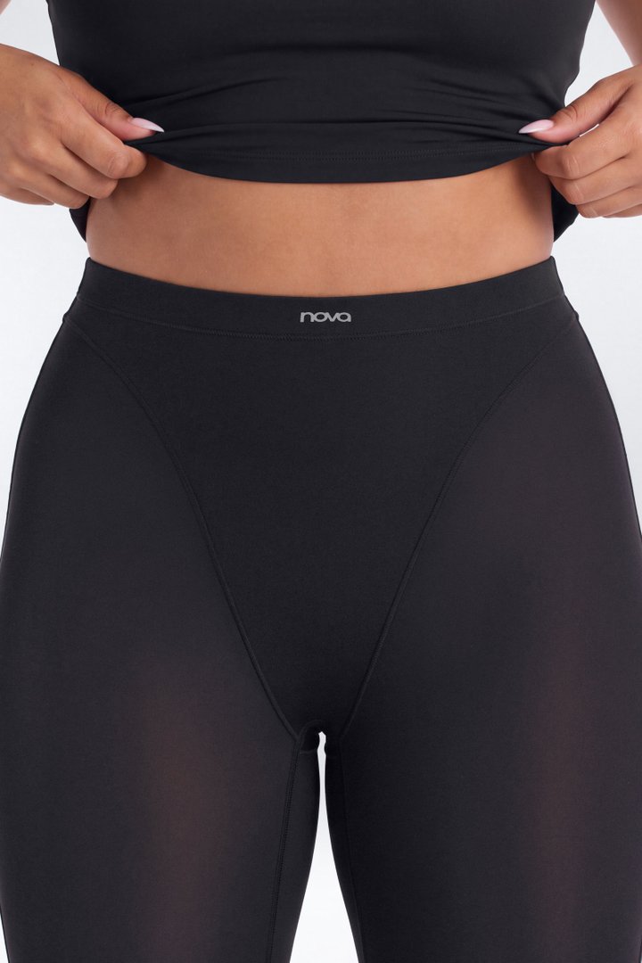 Active Sport Mesh 7″ Mid Rise V Panel Biker Short - Black
