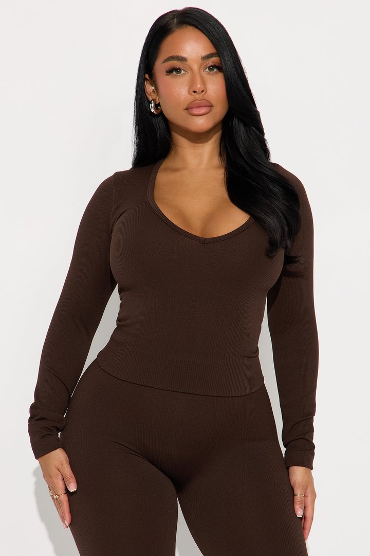 Sara Seamless Leggings Set - Chocolate
