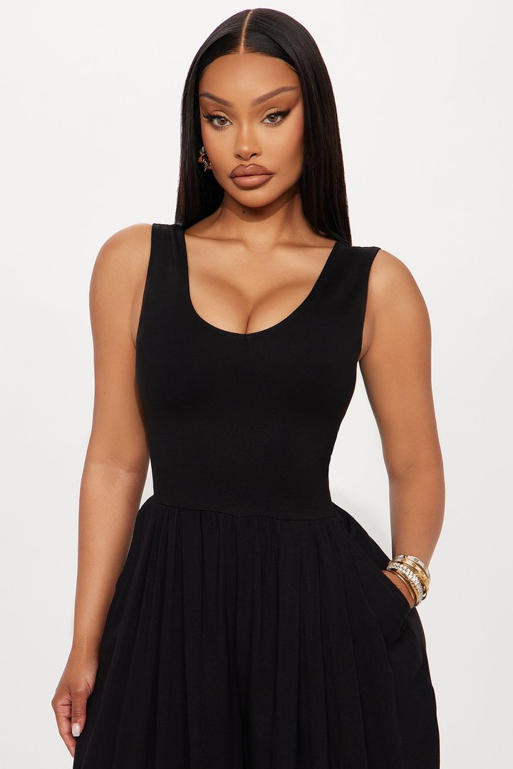 Mariah Sleeveless Wide Leg Jumpsuit - Black