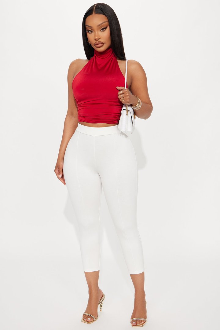 Daniella Pintuck Ponte Capri Legging - White