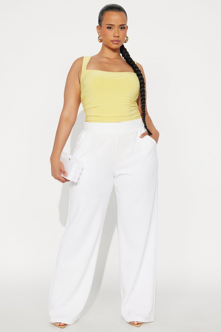 So Close Square Neck Bodysuit - Butter Yellow