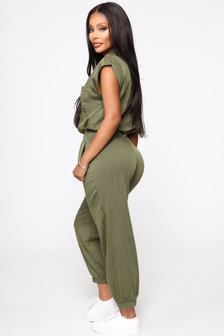 Mariel Utility Jumpsuit - Olive